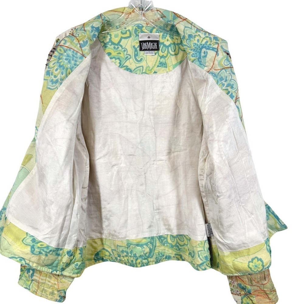 Vintage Yak Magik Embroidered Patchwork Jacket Size L Mixed‎ Media Boho Artsy - Picture 6 of 14